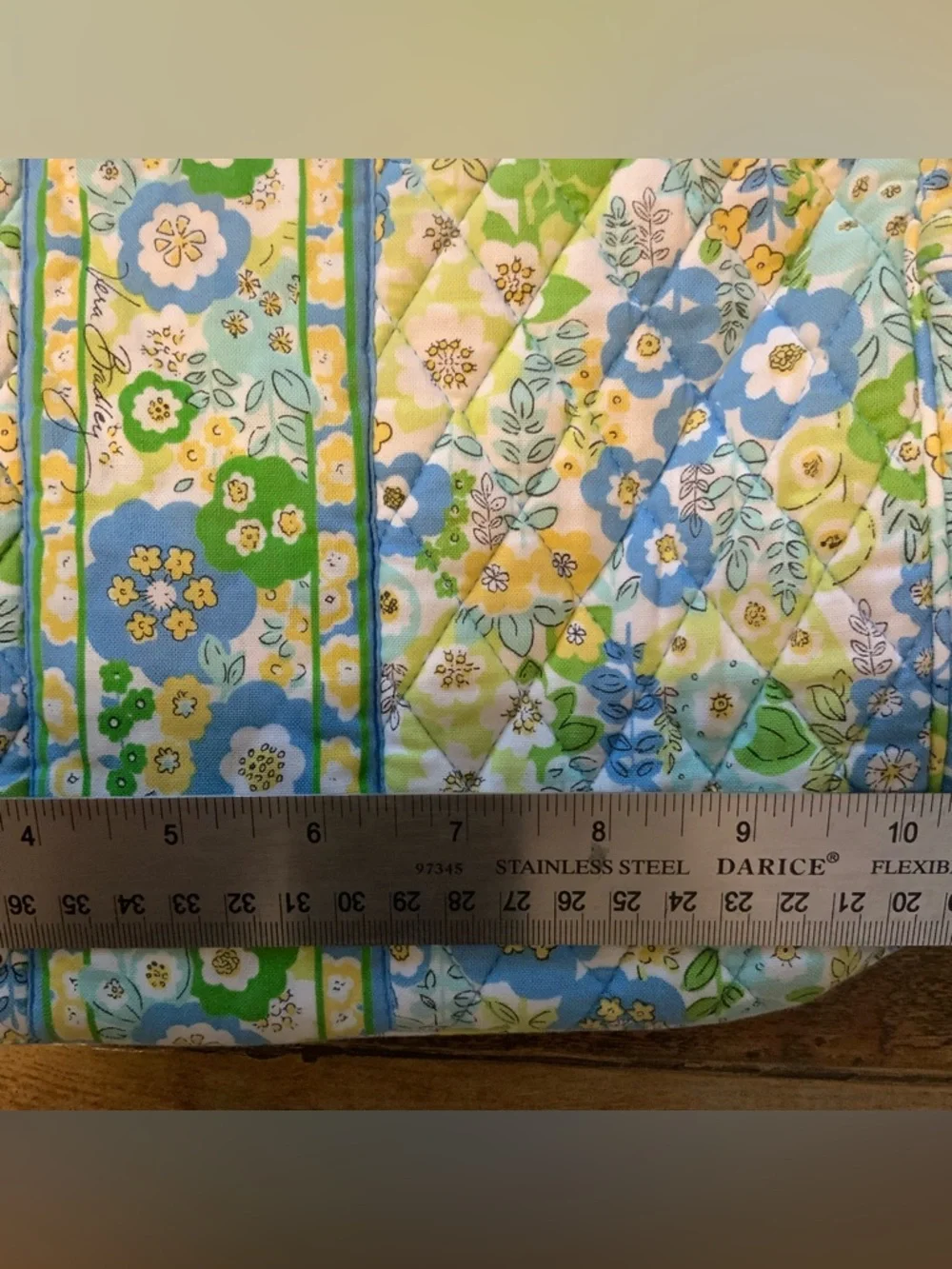 Vera Bradley Sophie English Meadow Purse Quilted Blue Yellow - Picture 4 of 13